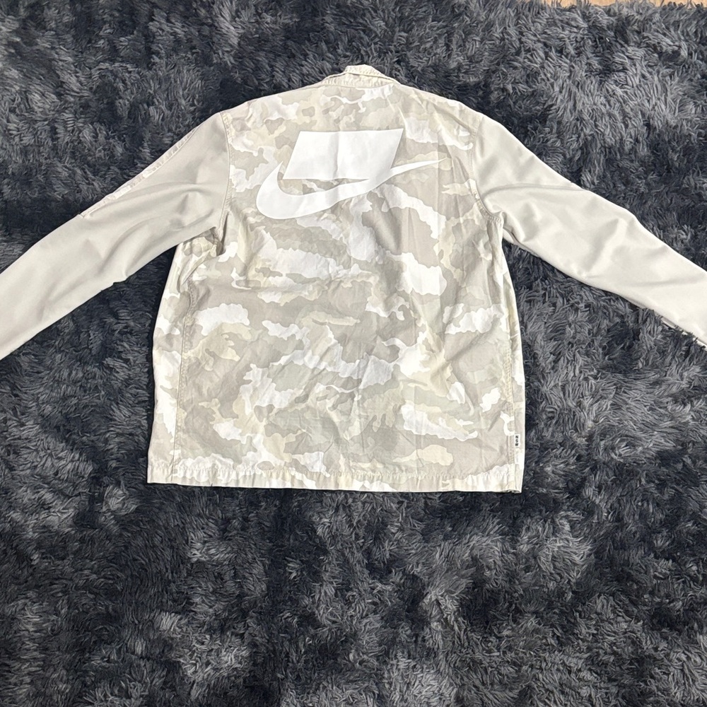 Nike White and Cream Camouflage Jacket